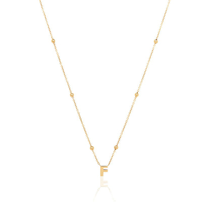 Made Mine Mini Letter Sphere Chain Necklace (Gold)