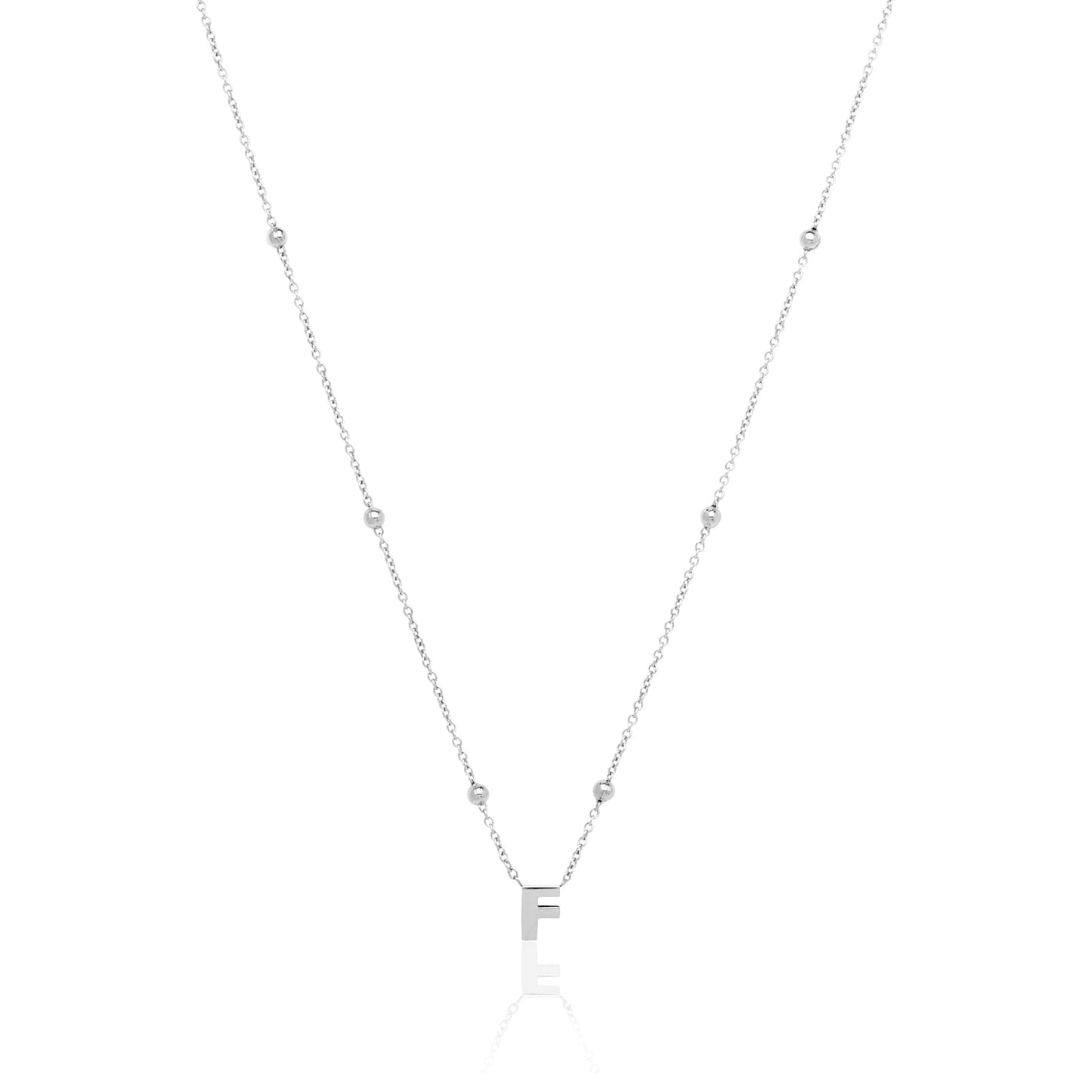 Made Mine Mini Letter Sphere Chain Necklace (Silver)