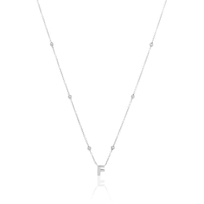 Made Mine Mini Letter Sphere Chain Necklace (Silver)