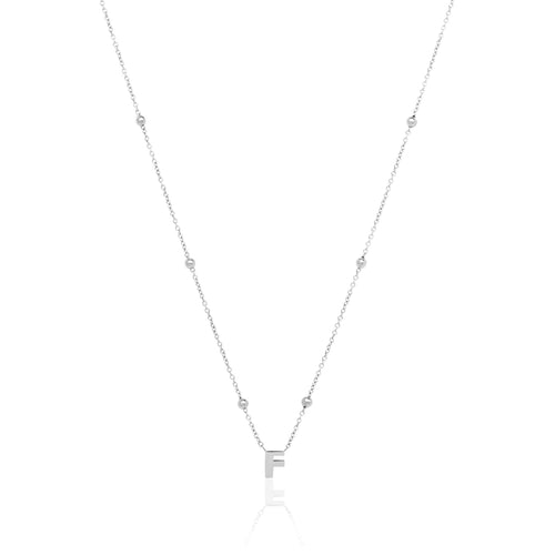 Made Mine Mini Letter Sphere Chain Necklace (Silver)