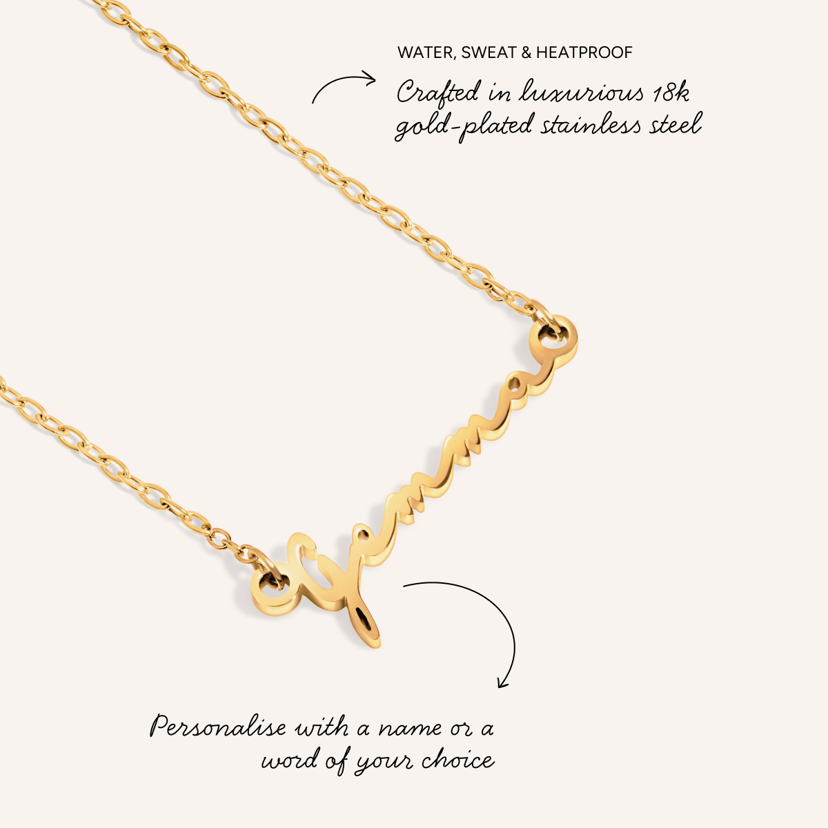 Matching 'Mini & Me' Signature Name Necklace Set (Gold)