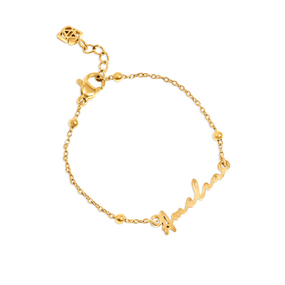 Matching 'Mini & Me' Signature Name Bracelet Set (Gold)