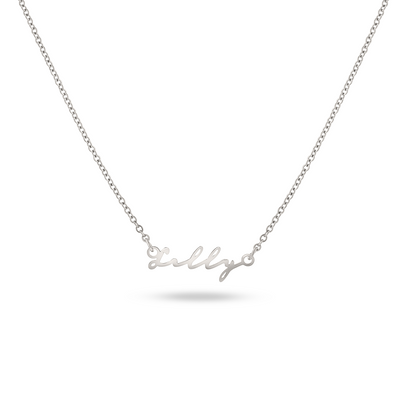 Mini Signature Name Necklace (Silver)