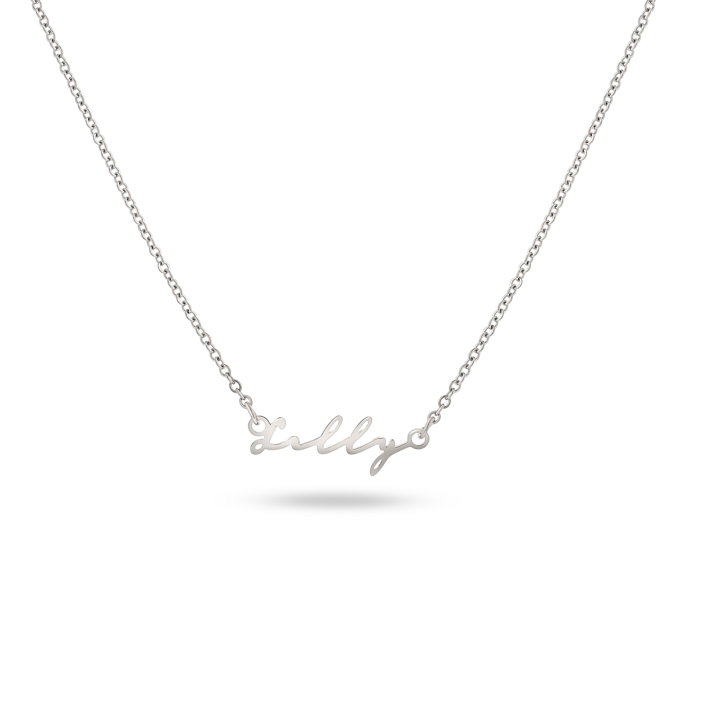 Matching 'Mini & Me' Signature Name Necklace Set (Silver)
