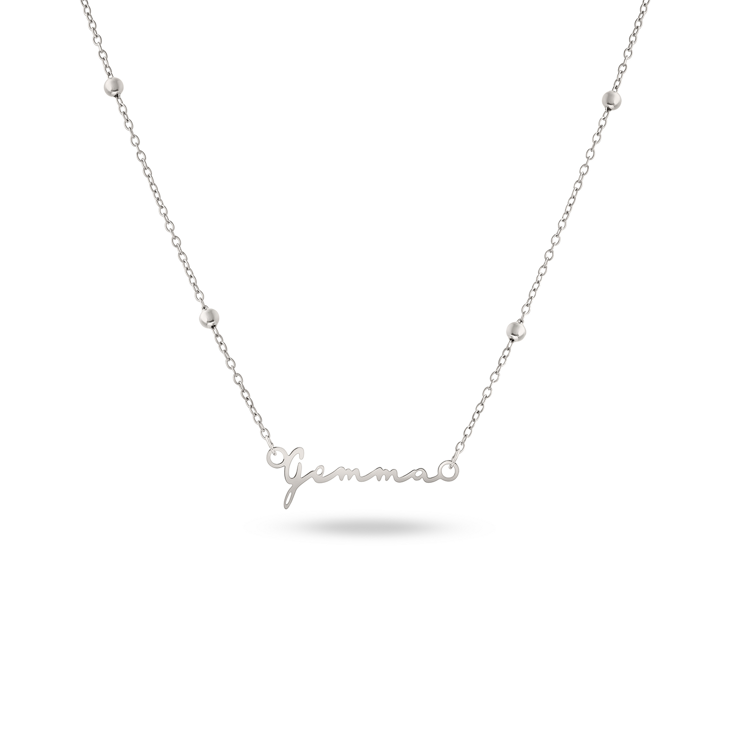 Matching 'Mini & Me' Signature Name Necklace Set (Silver)