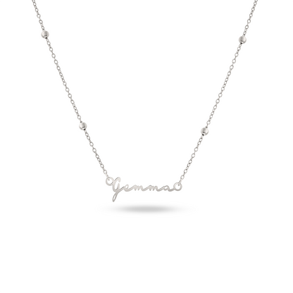 Matching 'Mini & Me' Signature Name Necklace Set (Silver)