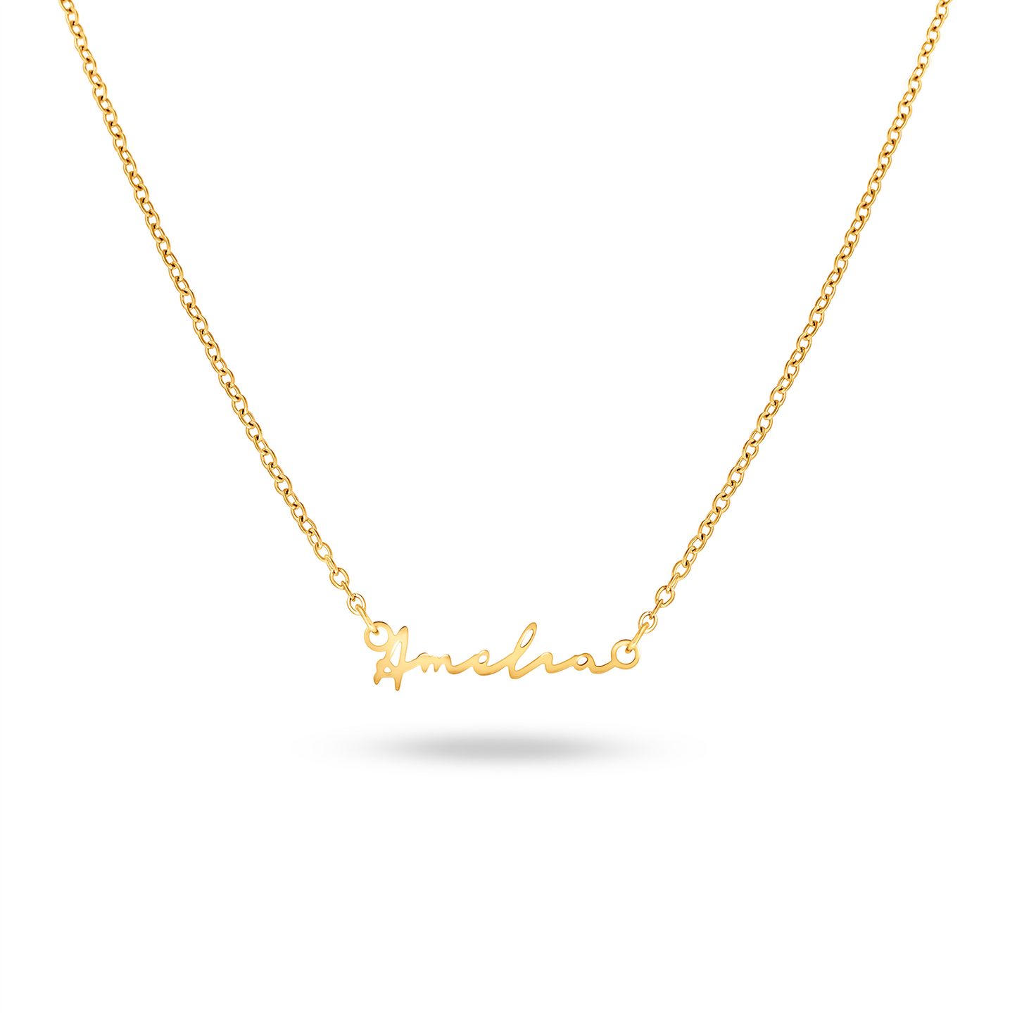 Fine Mini Signature Name Necklace (Gold)