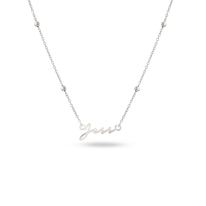 Fine Mini Signature Name Necklace (Silver)