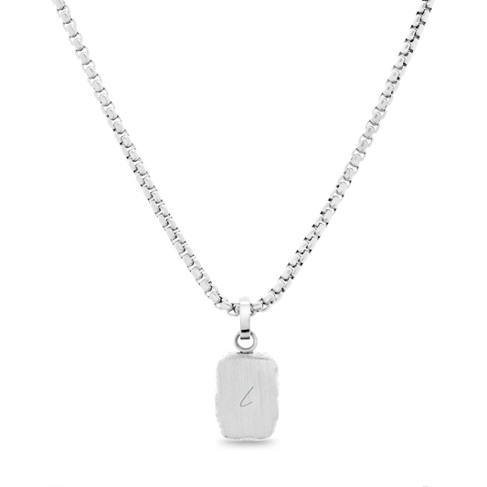 Molten Edge Tag Pendant (Silver)