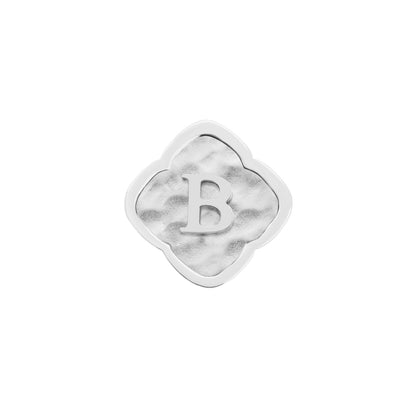 Rosette Molten Clover Charms (Silver) - Initials