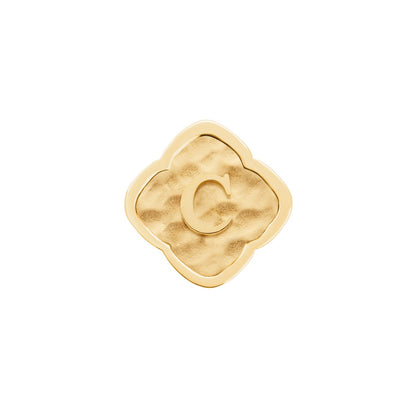 Rosette Molten Clover Charms (Gold) - Initials