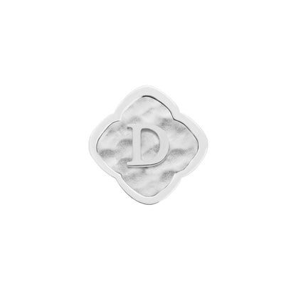 Rosette Molten Clover Charms (Silver) - Initials