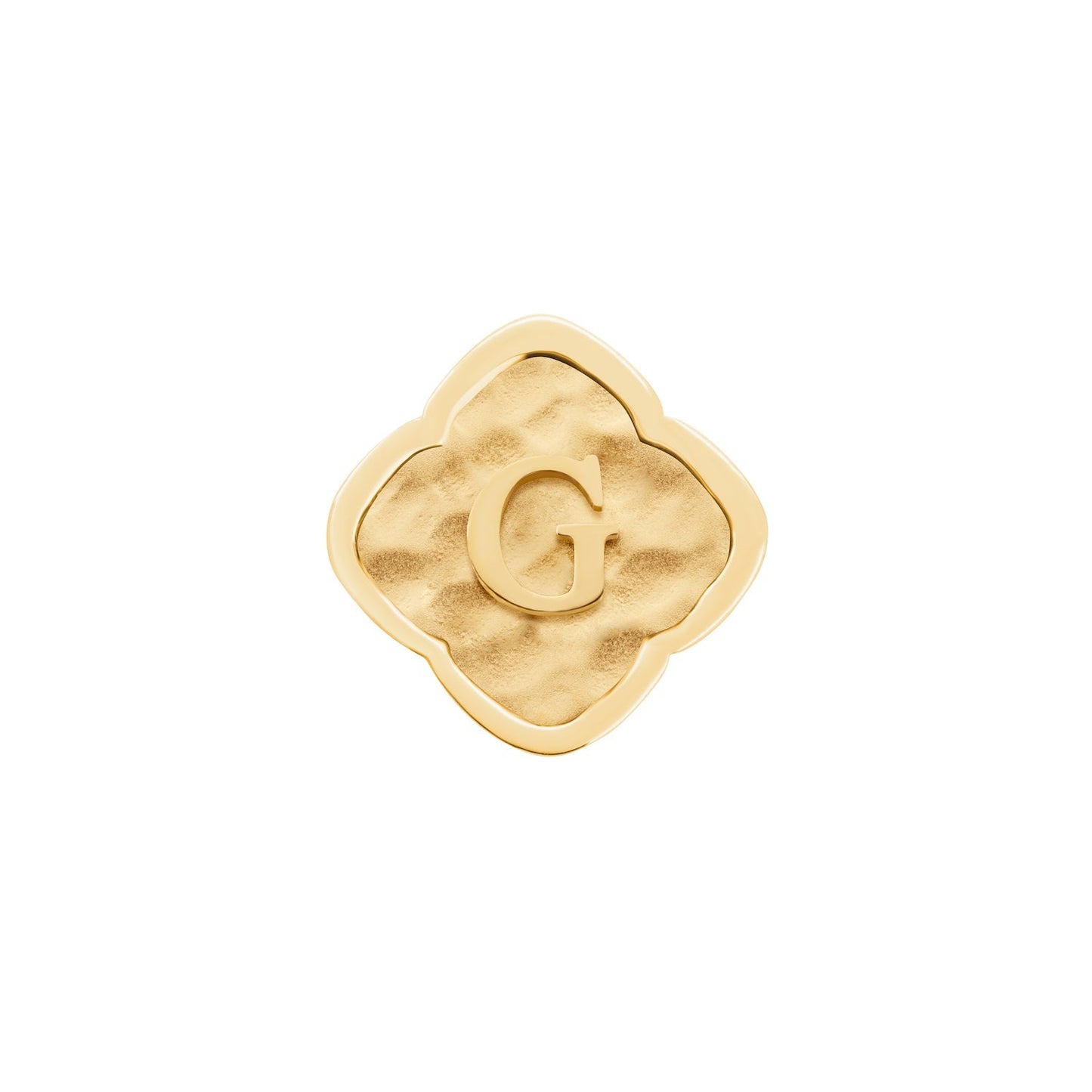 Rosette Molten Clover Charms (Gold) - Initials