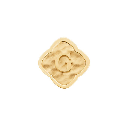 Rosette Molten Clover Charms (Gold) - Initials