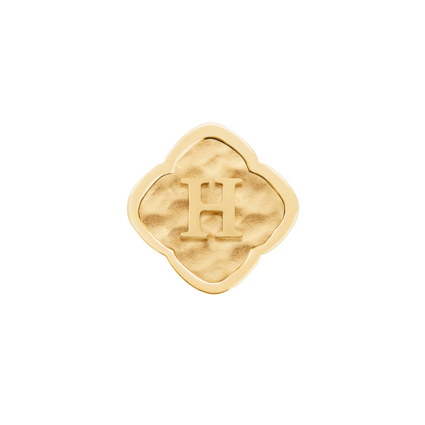 Rosette Molten Clover Charms (Gold) - Initials