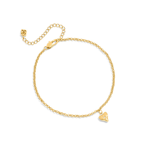Molten Heart Anklet (Gold)