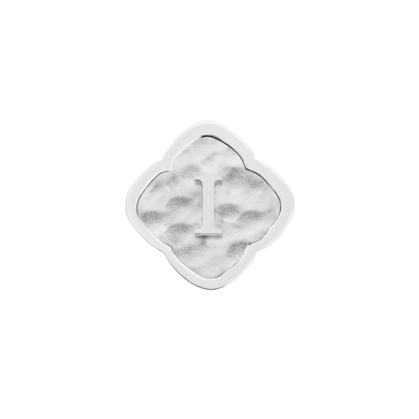 Rosette Molten Clover Charms (Silver) - Initials