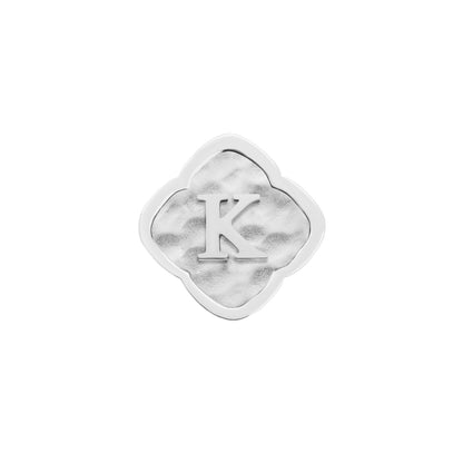 Rosette Molten Clover Charms (Silver) - Initials