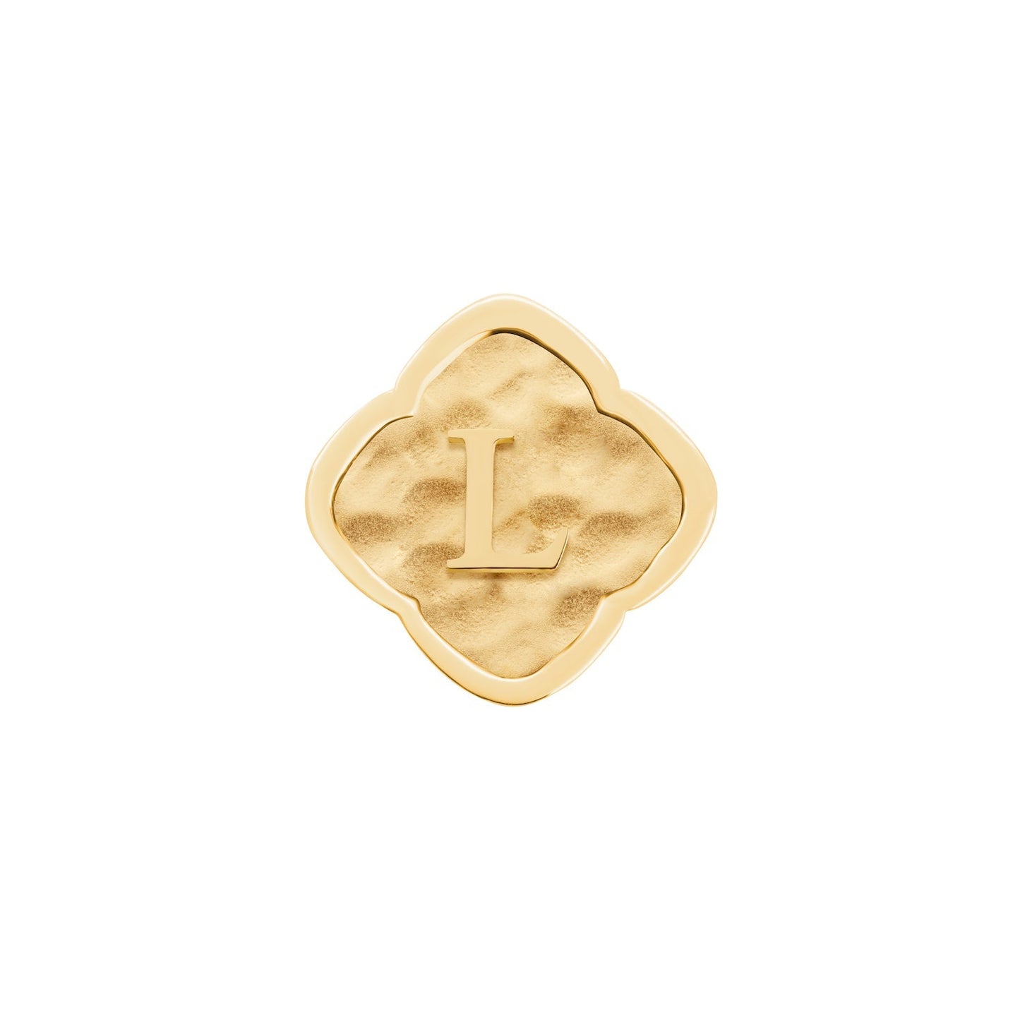 Rosette Molten Clover Charms (Gold) - Initials