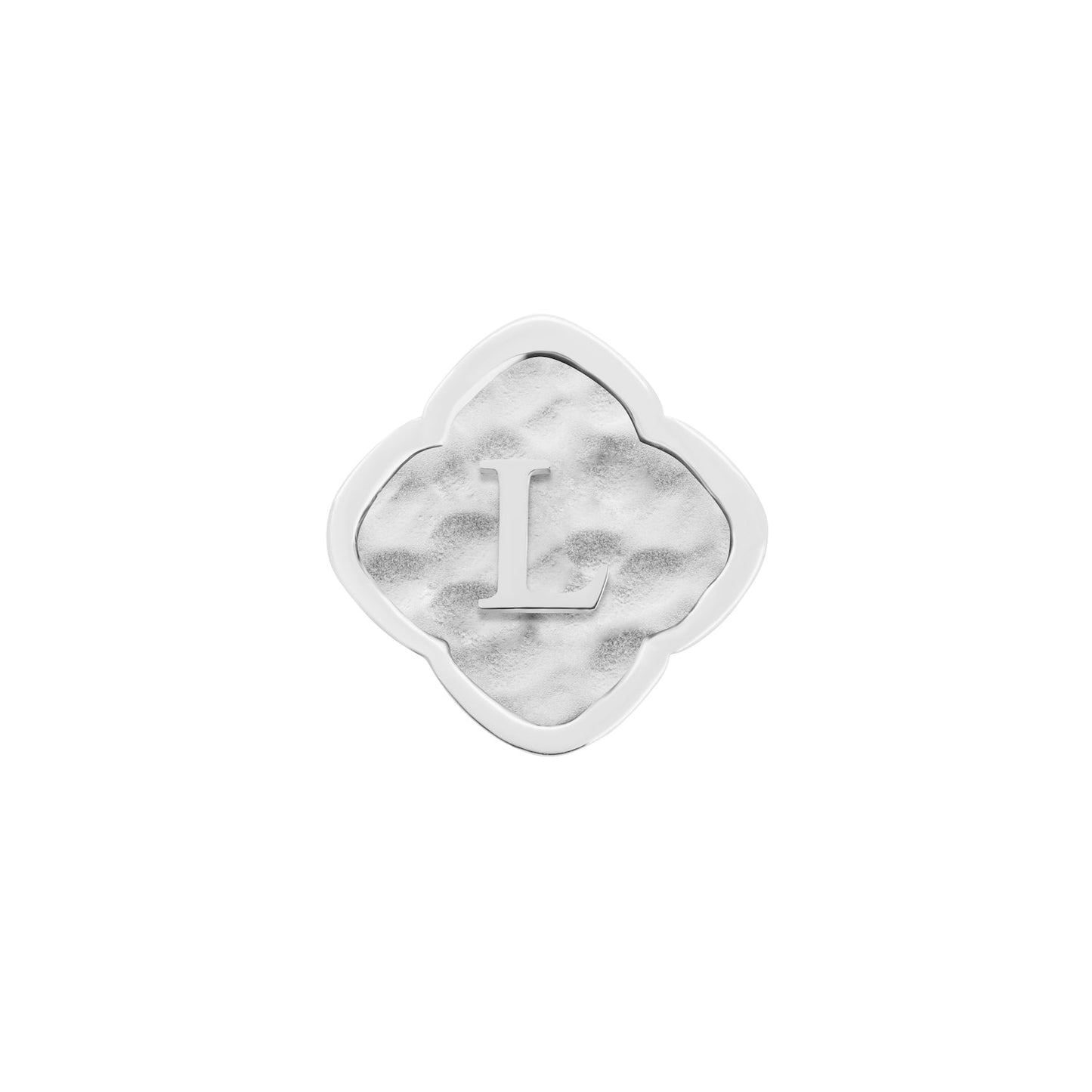 Rosette Molten Clover Charms (Silver) - Initials