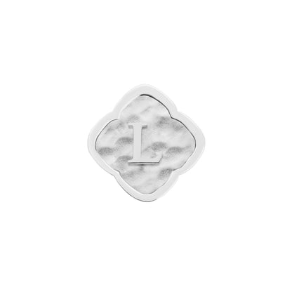 Rosette Molten Clover Charms (Silver) - Initials