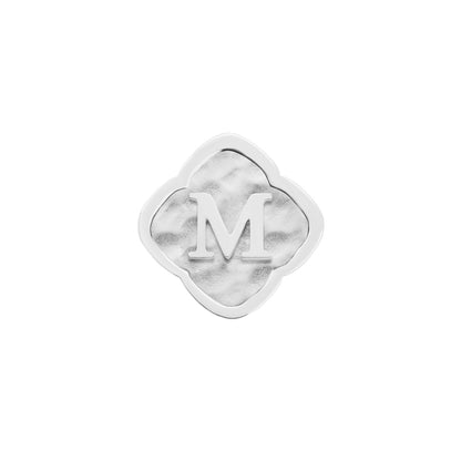 Rosette Molten Clover Charms (Silver) - Initials