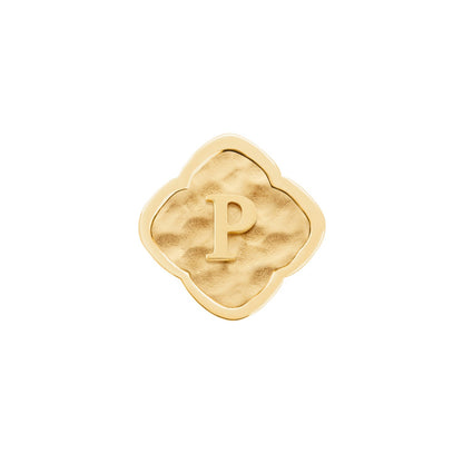 Rosette Molten Clover Charms (Gold) - Initials