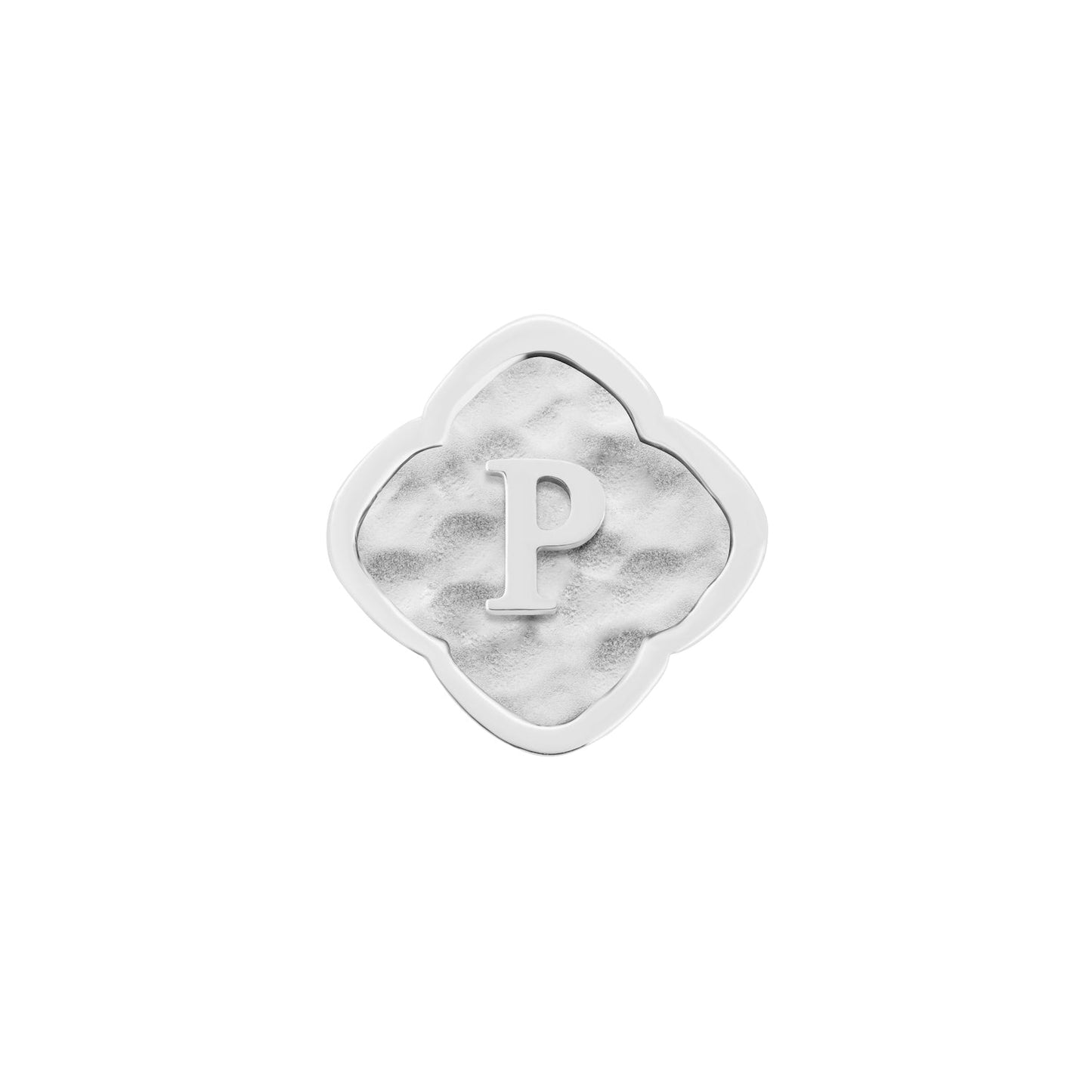 Rosette Molten Clover Charms (Silver) - Initials