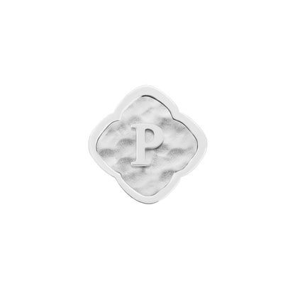 Rosette Molten Clover Charms (Silver) - Initials