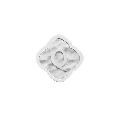 Rosette Molten Clover Charms (Silver) - Initials