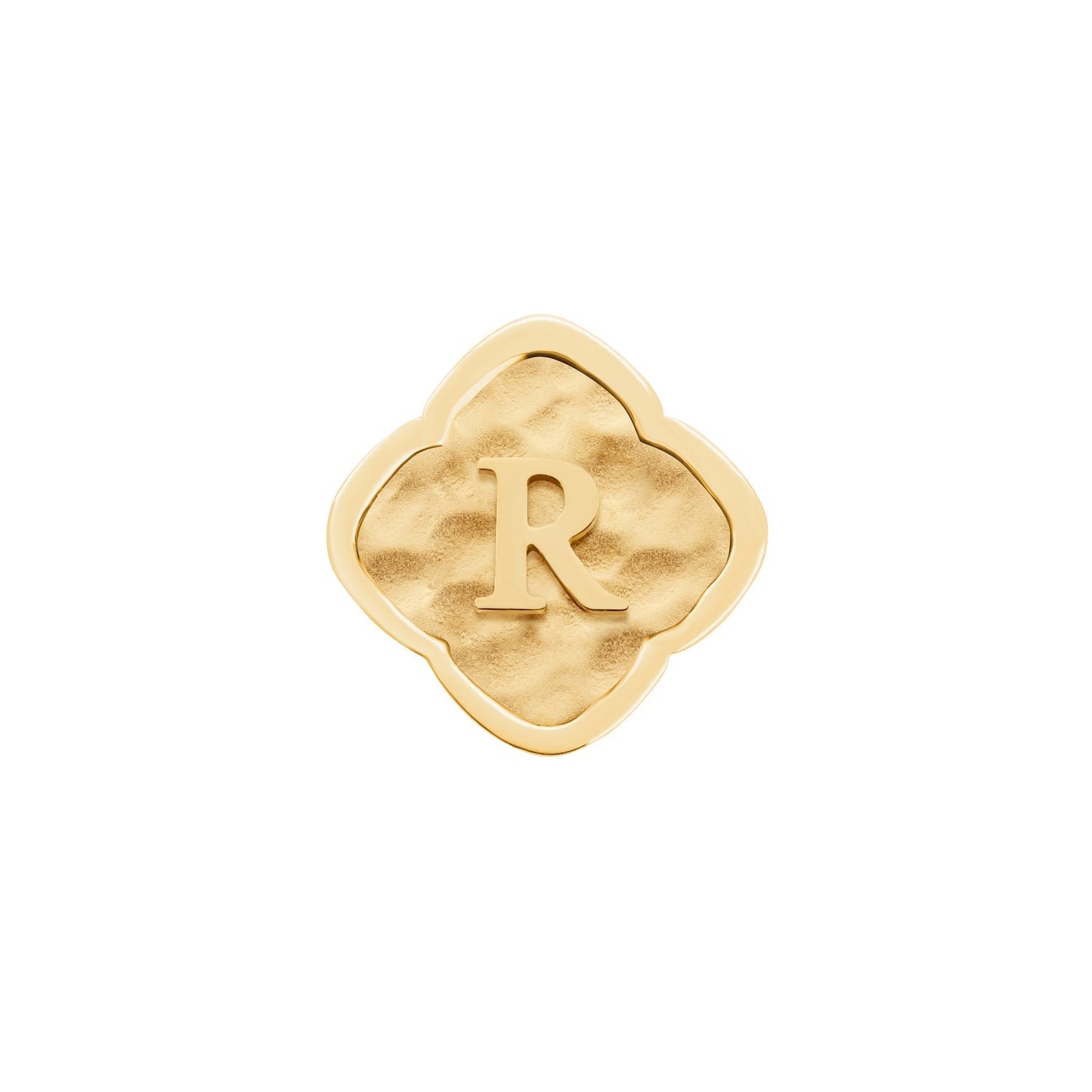 Rosette Molten Clover Charms (Gold) - Initials