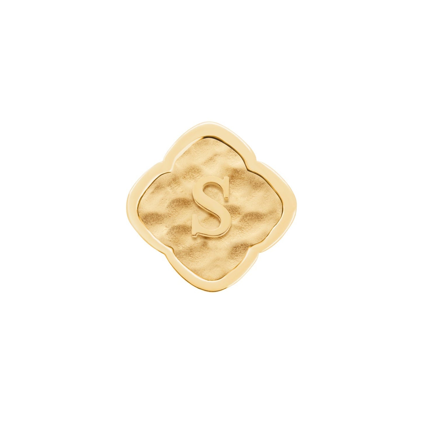 Rosette Molten Clover Charms (Gold) - Initials