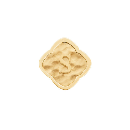 Rosette Molten Clover Charms (Gold) - Initials