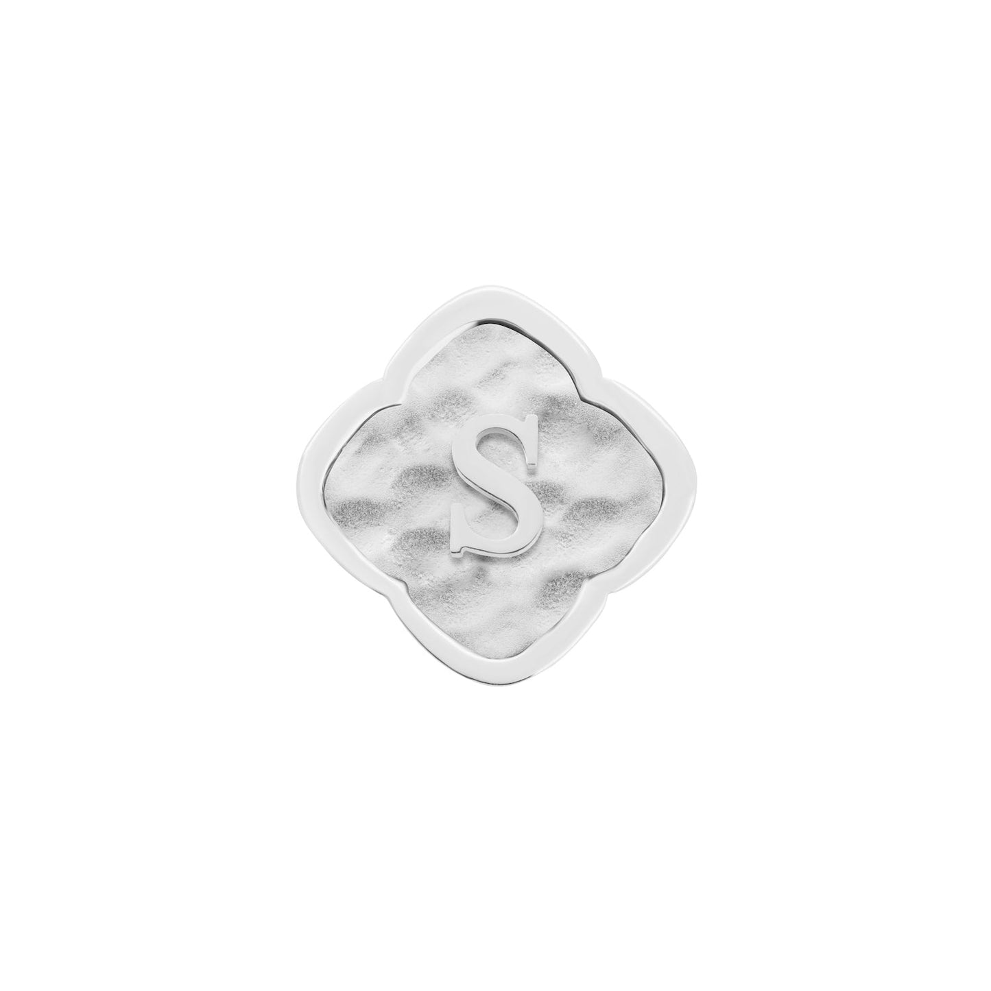 Rosette Molten Clover Charms (Silver) - Initials