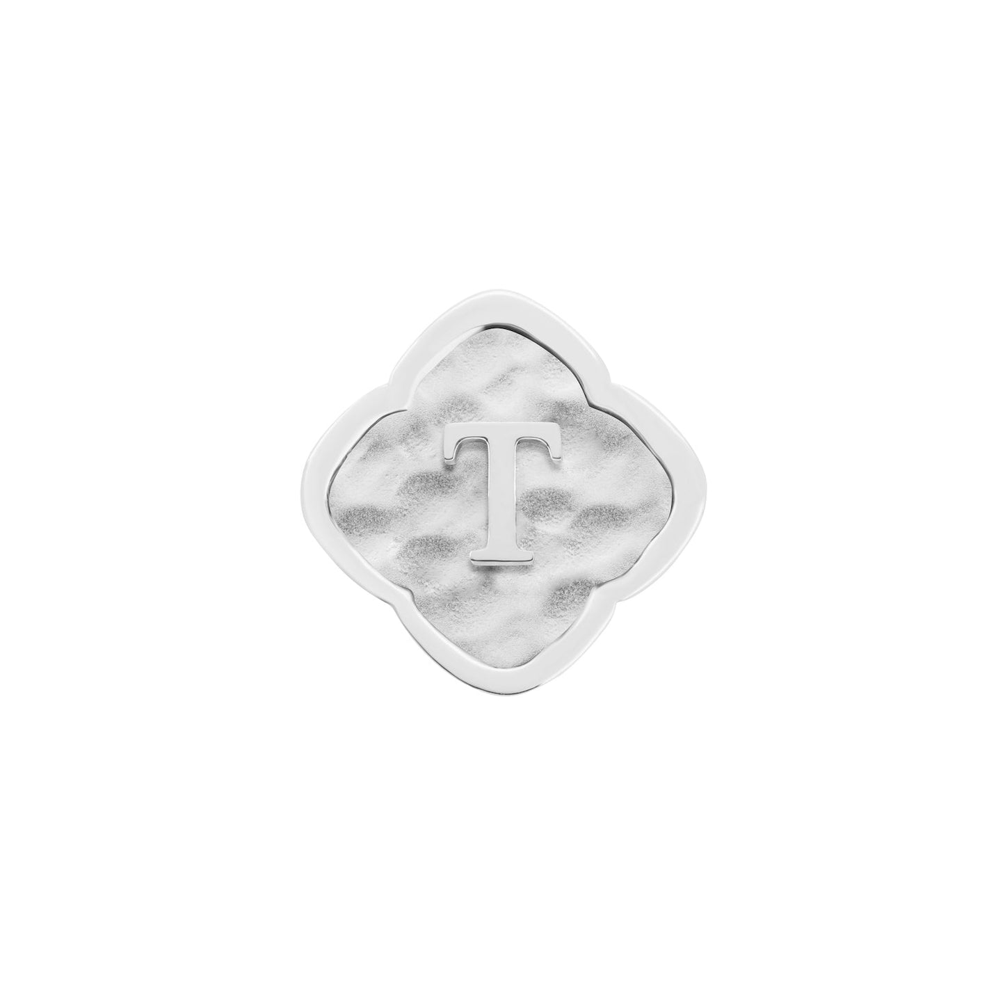 Rosette Molten Clover Charms (Silver) - Initials