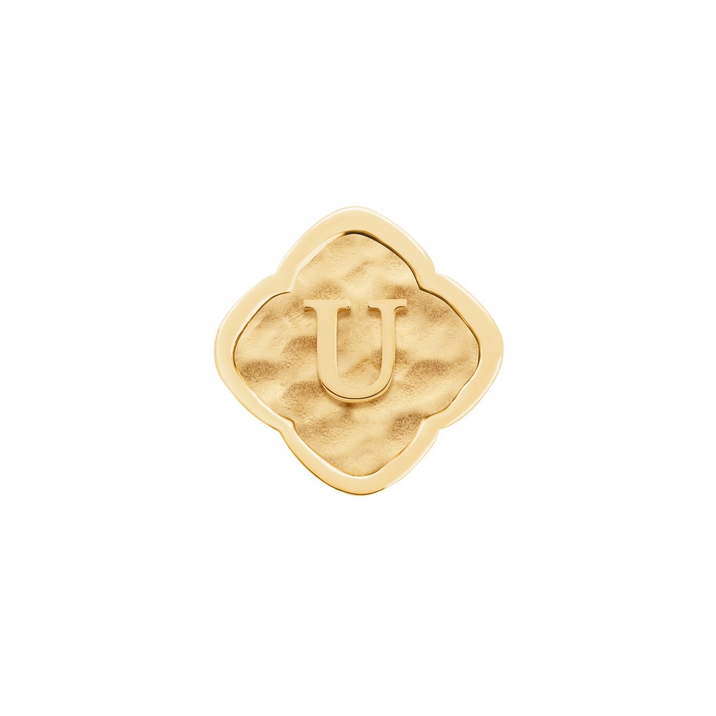Rosette Molten Clover Charms (Gold) - Initials