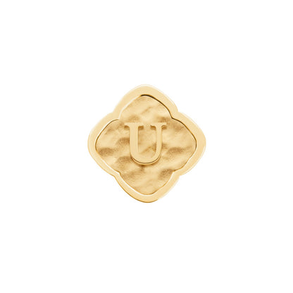 Rosette Molten Clover Charms (Gold) - Initials