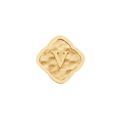 Rosette Molten Clover Charms (Gold) - Initials