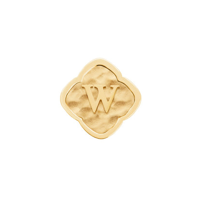 Rosette Molten Clover Charms (Gold) - Initials