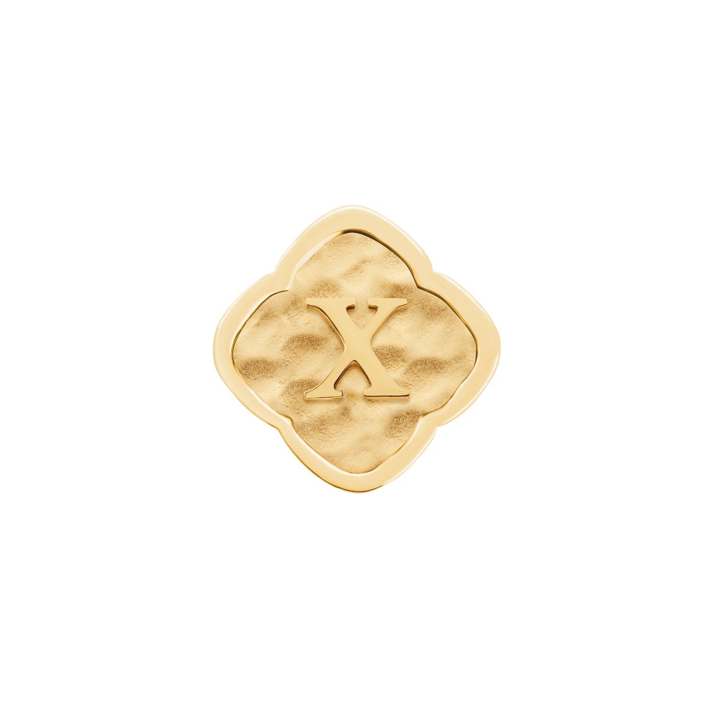 Rosette Molten Clover Charms (Gold) - Initials