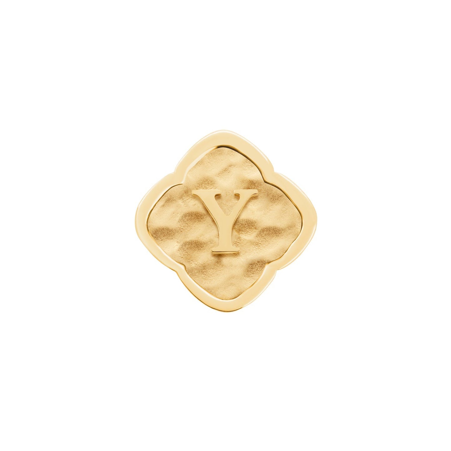Rosette Molten Clover Charms (Gold) - Initials