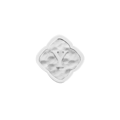Rosette Molten Clover Charms (Silver) - Initials