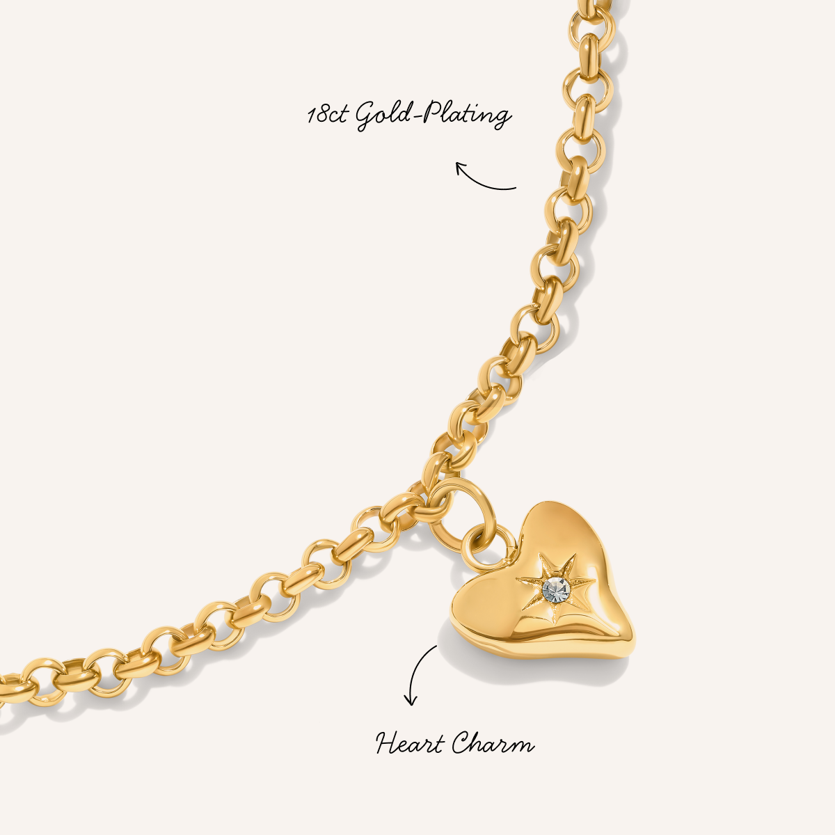 Molten Heart Anklet (Gold)