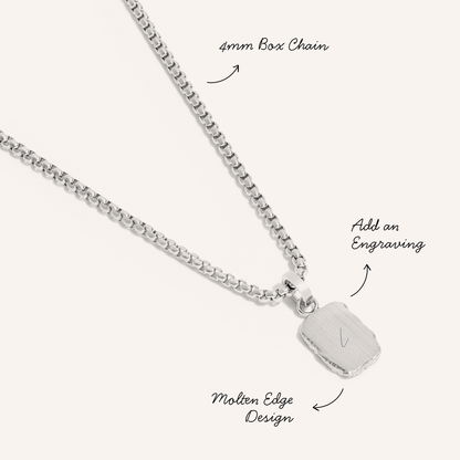 Molten Edge Tag Pendant (Silver)
