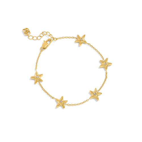 Multi Starfish Anklet (Gold)