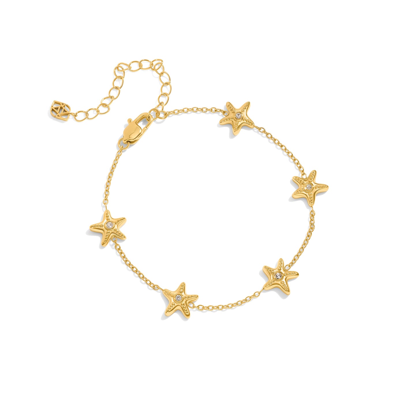 Multi Starfish Bracelet (Gold)