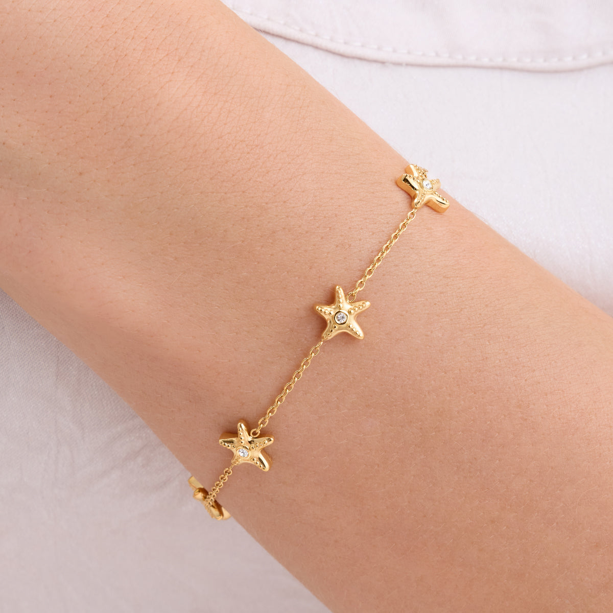 Multi Starfish Bracelet (Gold)