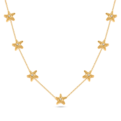 Multi Starfish Necklace (Gold)