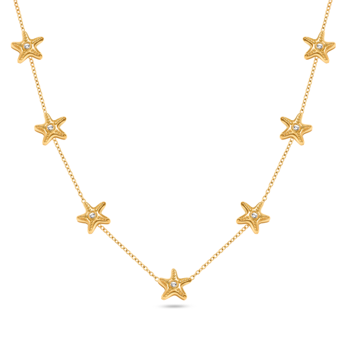 Multi Starfish Necklace (Gold)