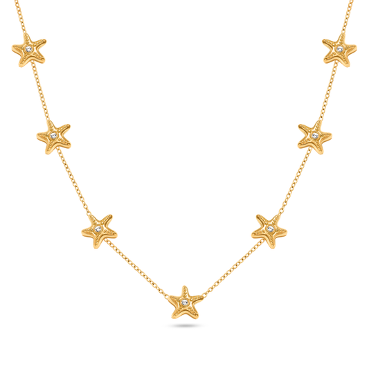 Multi Starfish Necklace (Gold)